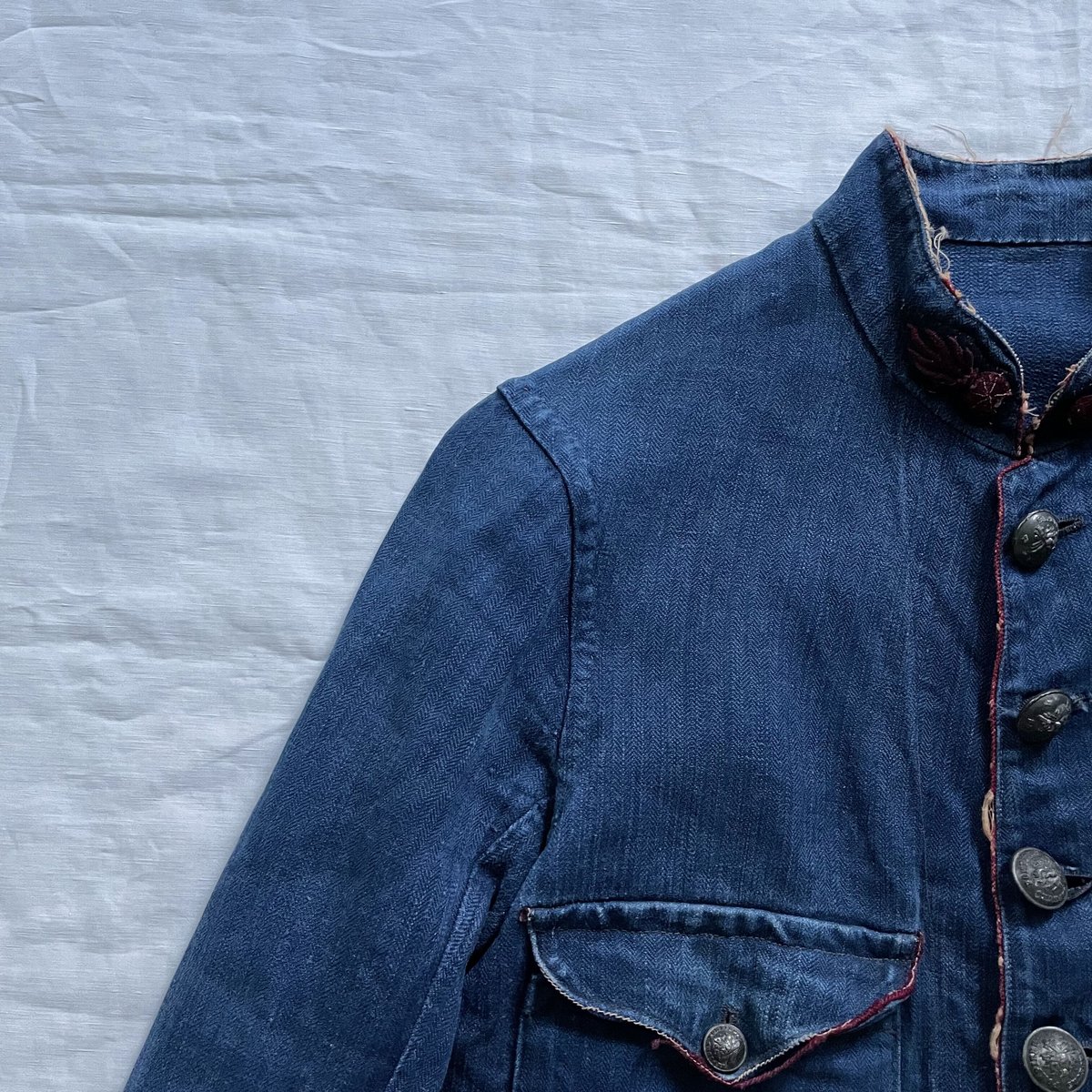 1920's Indigo Linen Fireman Jacket | DIG UPPER