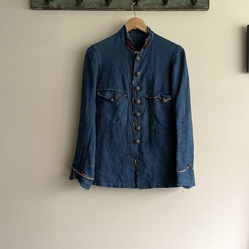 1920's Indigo Linen Fireman Jacket | DIG UPPER 1920's Indigo Linen Fireman Jacket | DIG UPPER