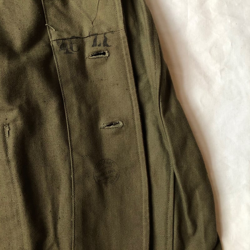 1940's French Military Demob Jacket Cotton Fabr