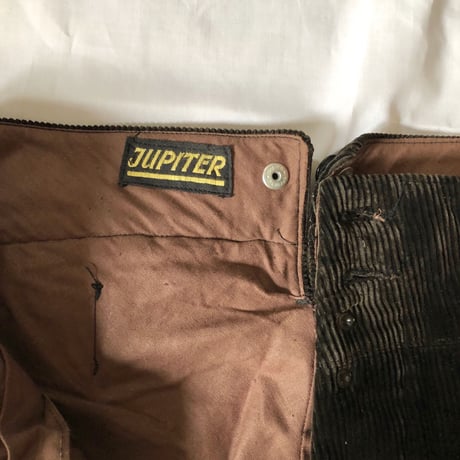40's "Jupiter" Heavy Corduroy With Back Cinch Farmer's Work Trousers Dead Stock