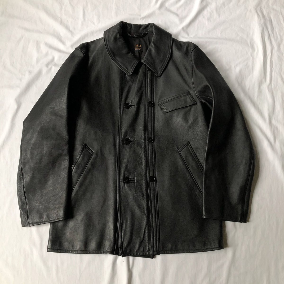 French Leather Double Breasted Work Jacket | DI