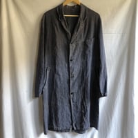 1940's Sun Faded Black Linen Work Coat "Maquignon" Made by Au Molinel