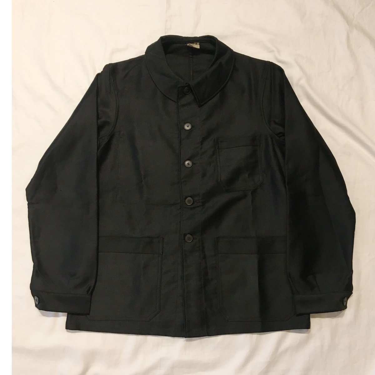 50's Black Moleskin Coverall Jacket | DIG UPPER