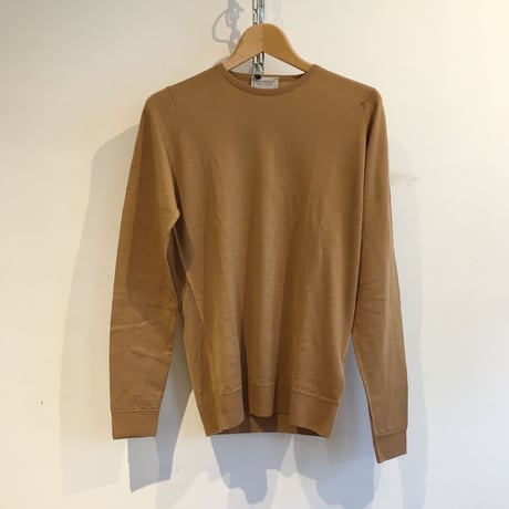 JOHN SMEDLEY "IMPERFECT LUNDY Pullover" Camel Fine Merino Wool