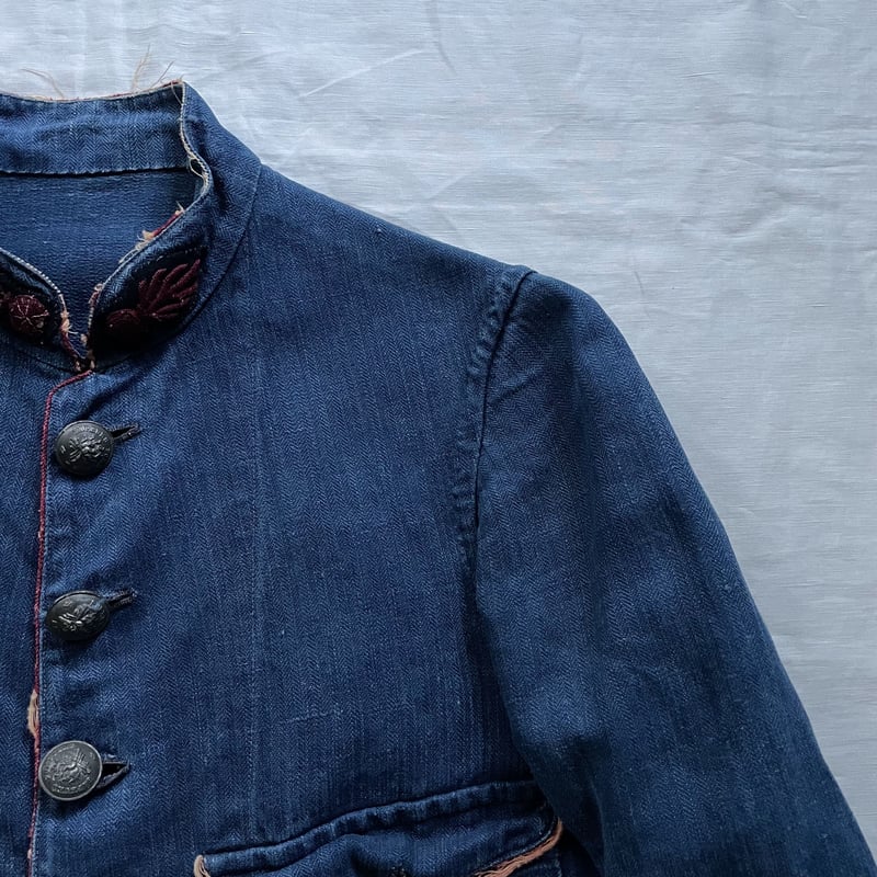 1920's Indigo Linen Fireman Jacket | DIG UPPER