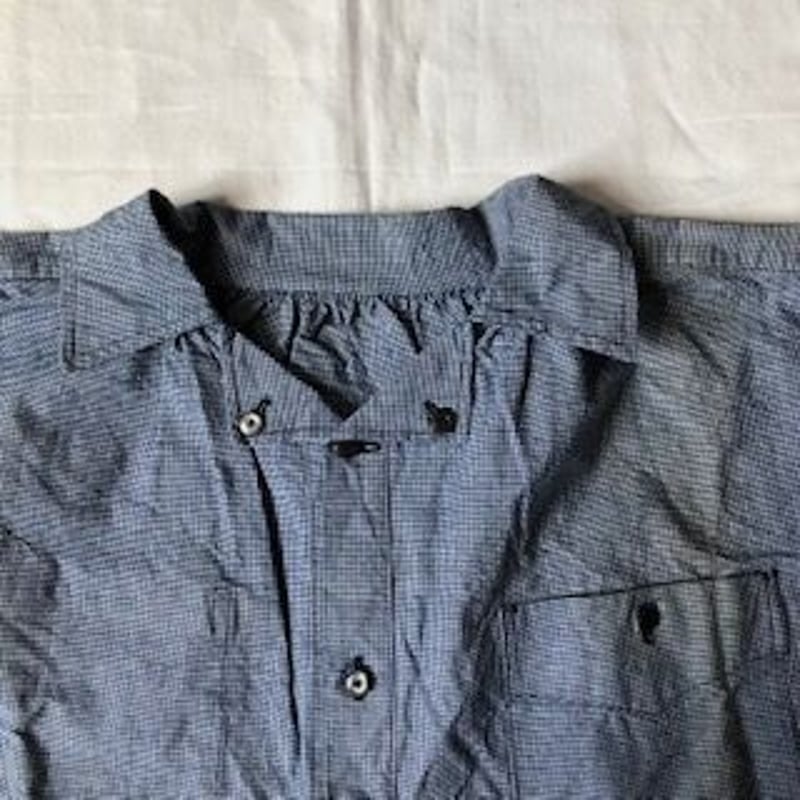 1930's Indigo Houndstooth Butcher Smock Dead St
