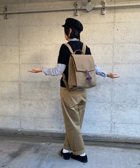 【ストラップの幅が4cmに！】ウィリアムソンリュックサック  -ベージュ/パープルハーツ-