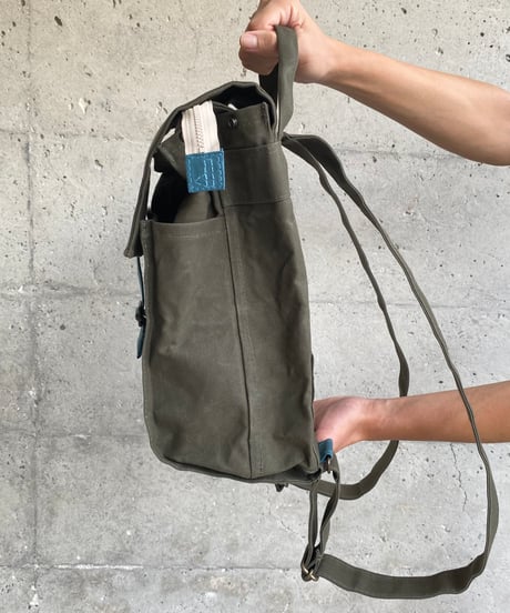 【ストラップの幅が4cmに！】ウィリアムソンリュックサック  -カーキ/スモーキーブルー-