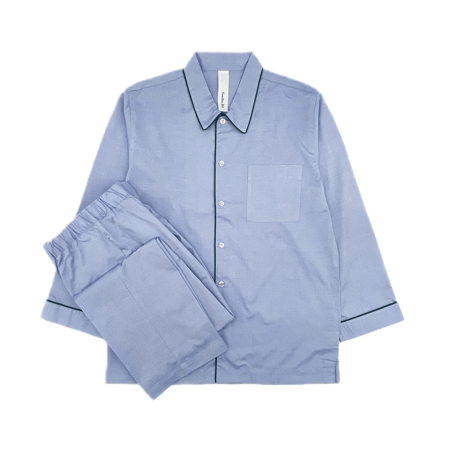 オックス シャツカラーパジャマ【Blue】