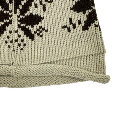 SNOWFLAKE ROLL UP POM BEANIE