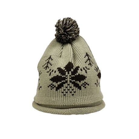 SNOWFLAKE ROLL UP POM BEANIE