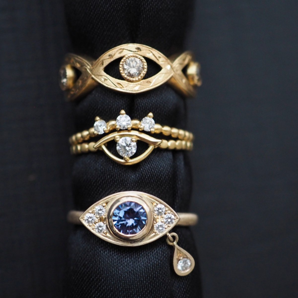 【未使用新品】KONRON 不思議の国のアリスモチーフリング 2点 11号 Evil eye ring mini】Eyelash | Kagann ＜カガン＞