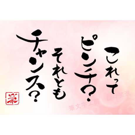 ポストカードセット「これってピンチ？それともチャンス？」（印刷版）手書きのメッセージカードと紙袋付き