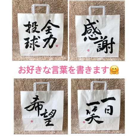 一点物！書き下ろし色紙セット　「感謝」　額入り、手書きのメッセージカードと手書きの紙袋付き