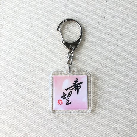 受注制作　直筆！ハメパチキーホルダー　Aナスカン　両面にお好きな言葉をお書きします。手書きのメッセージカード付き