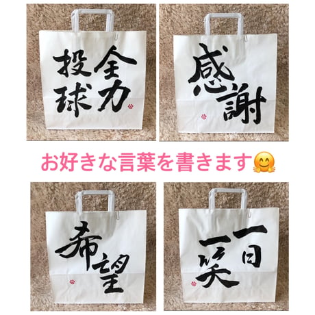 一点物！書き下ろし色紙セット　「感謝」　額入り、手書きのメッセージカードと手書きの紙袋付き