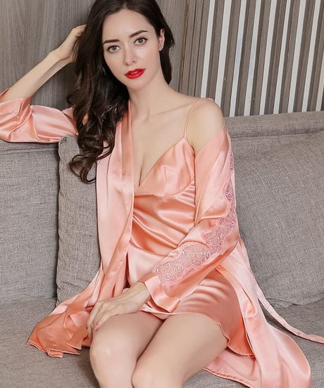 38 ファッション ma deshabille シルクガウン