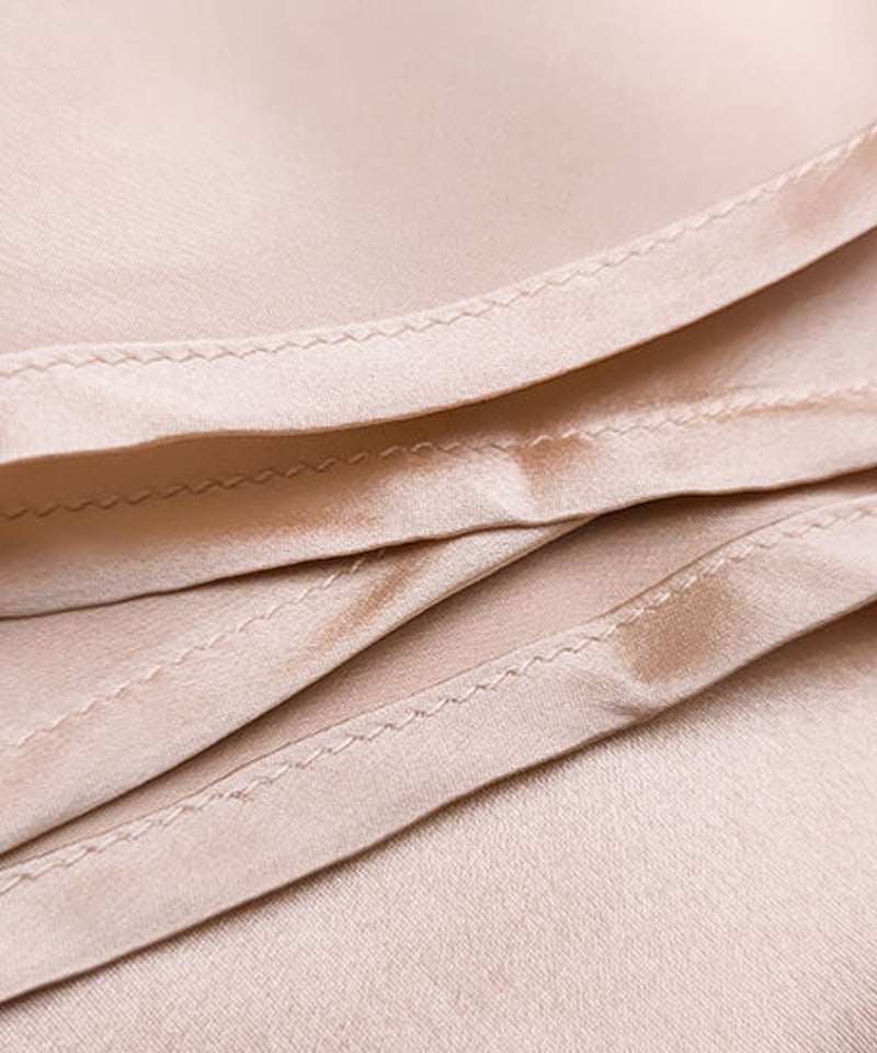 シルク スリップ＆ガウン ラグジュアリー セットアップ シャンパン