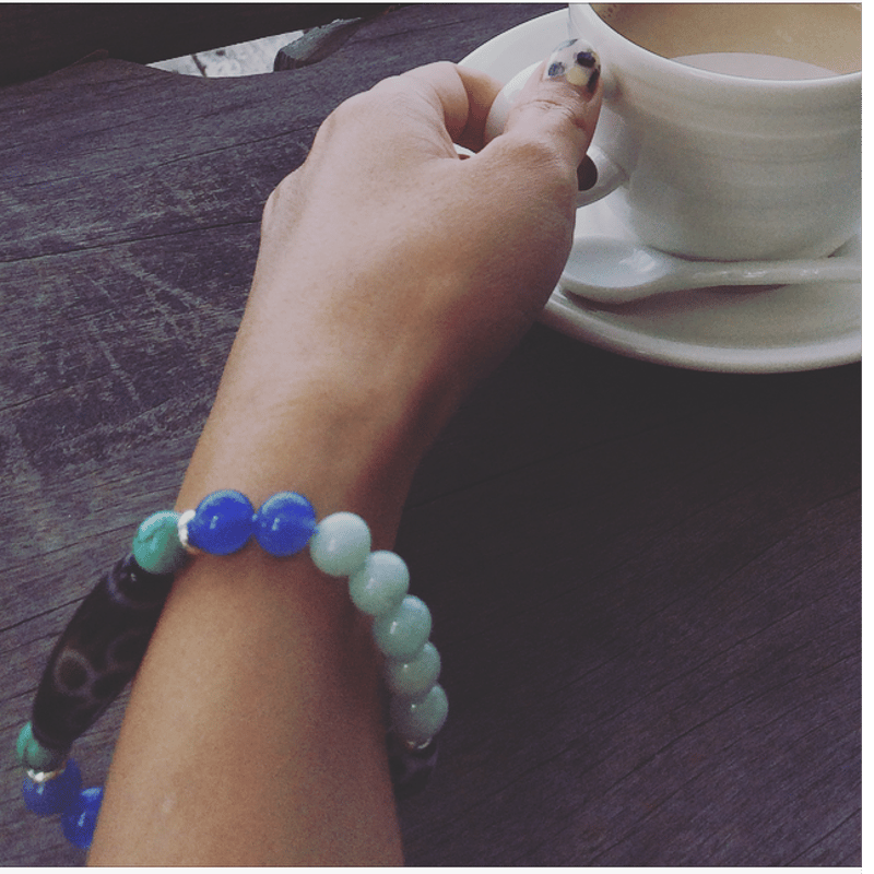 心穏やかに人間関係を柔和にする癒しブレス】閃電五眼天珠とアクア