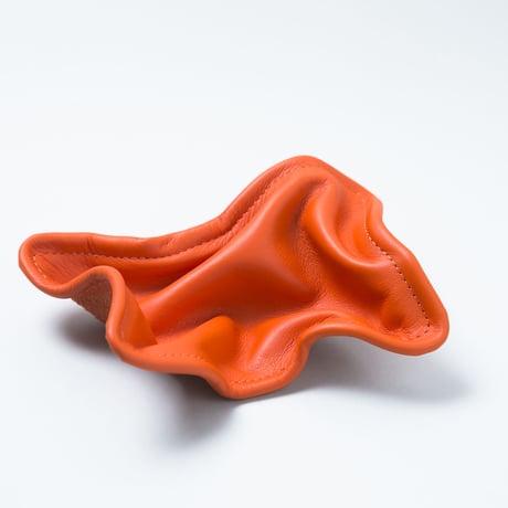 FLEX LEATHER TRAY - Orange