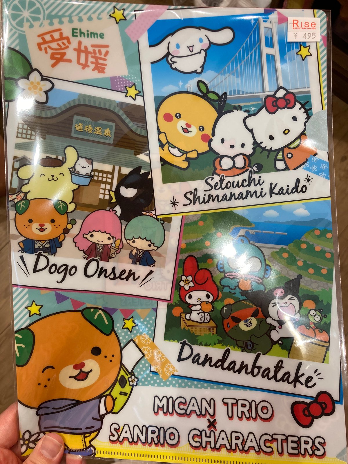 みきゃん　特大ぬいぐるみ　クリアファイル サンリオキャラクター＆みきゃんと仲間たちのコラボ限定クリアファイル