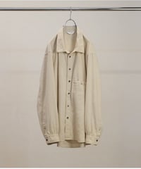 【ANCELLM（アンセルム）】L/S NEP BOXY SHIRT -D.WHITE