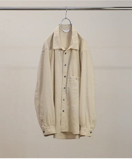 【ANCELLM（アンセルム）】L/S NEP BOXY SHIRT -D.WHITE