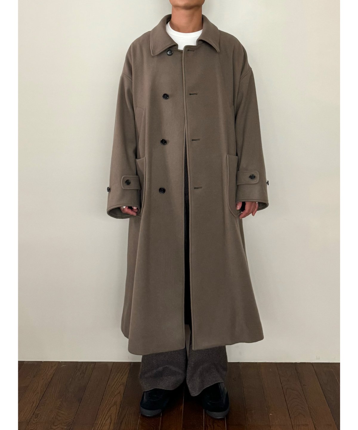 VOAAOV / S100 WOOL BEAVER Soutien Collar Long Coat