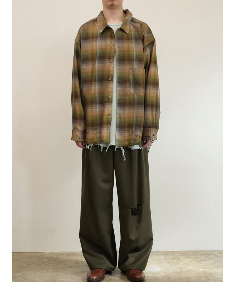 ANCELLM(アンセルム)】R/C CHECK CRASH LS SHIRT –BROWN ANCELLM(アンセルム)】R/C CHECK CRASH LS SHIRT –BROWN