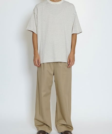 【EVCON（エビコン）】BORDER WIDE S/S T-SHIRT -IVORY