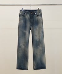 【ANCELLM（アンセルム）】AGING MIDDLE STRAIGHT 5P DENIM PANTS -INDIGO