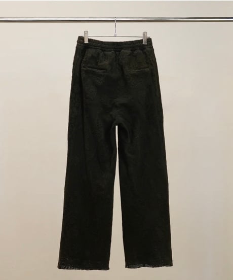 【ANCELLM（アンセルム）】AGING LACE DOUBLE PANEL SLACKS -BLACK