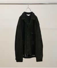 【ANCELLM（アンセルム）】AGING LACE WORK SHIRT -BLACK