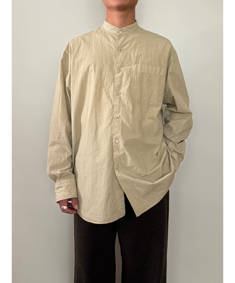 YOKO SAKAMOTO（ヨーコサカモト）】BAND COLLAR SHIRT-BEIGE...