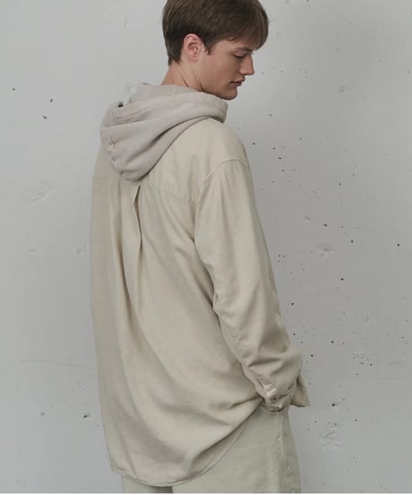 【ANCELLM（アンセルム）】L/S NEP BOXY SHIRT -D.WHITE