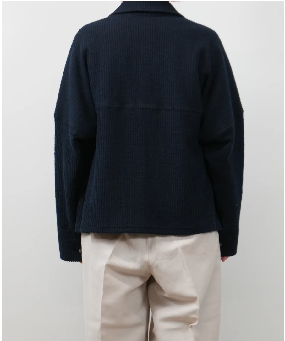 ANCELLM(アンセルム)】CUT STRIPE SHIRT -NAVY | tadayoi ANCELLM(アンセルム)】CUT STRIPE SHIRT -NAVY | tadayoi