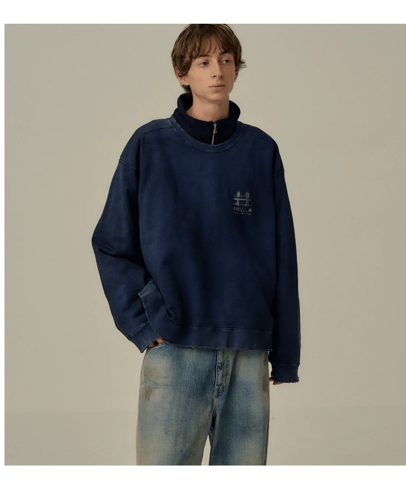 ANCELLM（アンセルム）】BRIDGE SWEAT SHIRT -NAVY | tadayoi