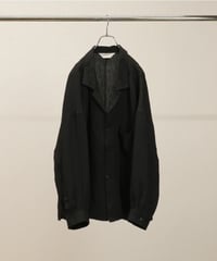 【ANCELLM（アンセルム）】100/S LINEN TAILORED SHIRT -BLACK