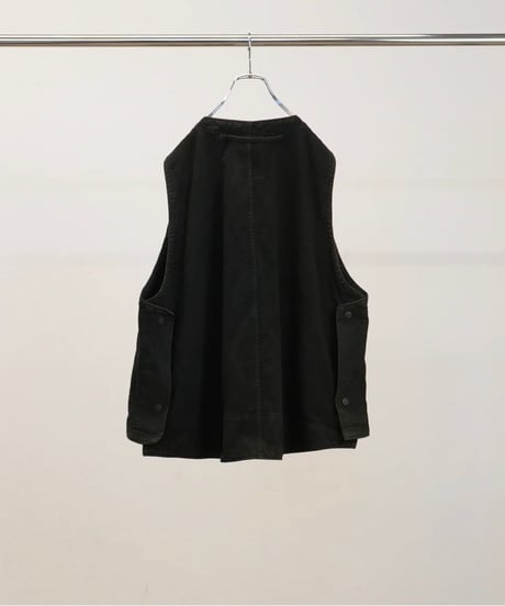 【ANCELLM（アンセルム）】C/R DUCK UTILITY VEST -BLACK