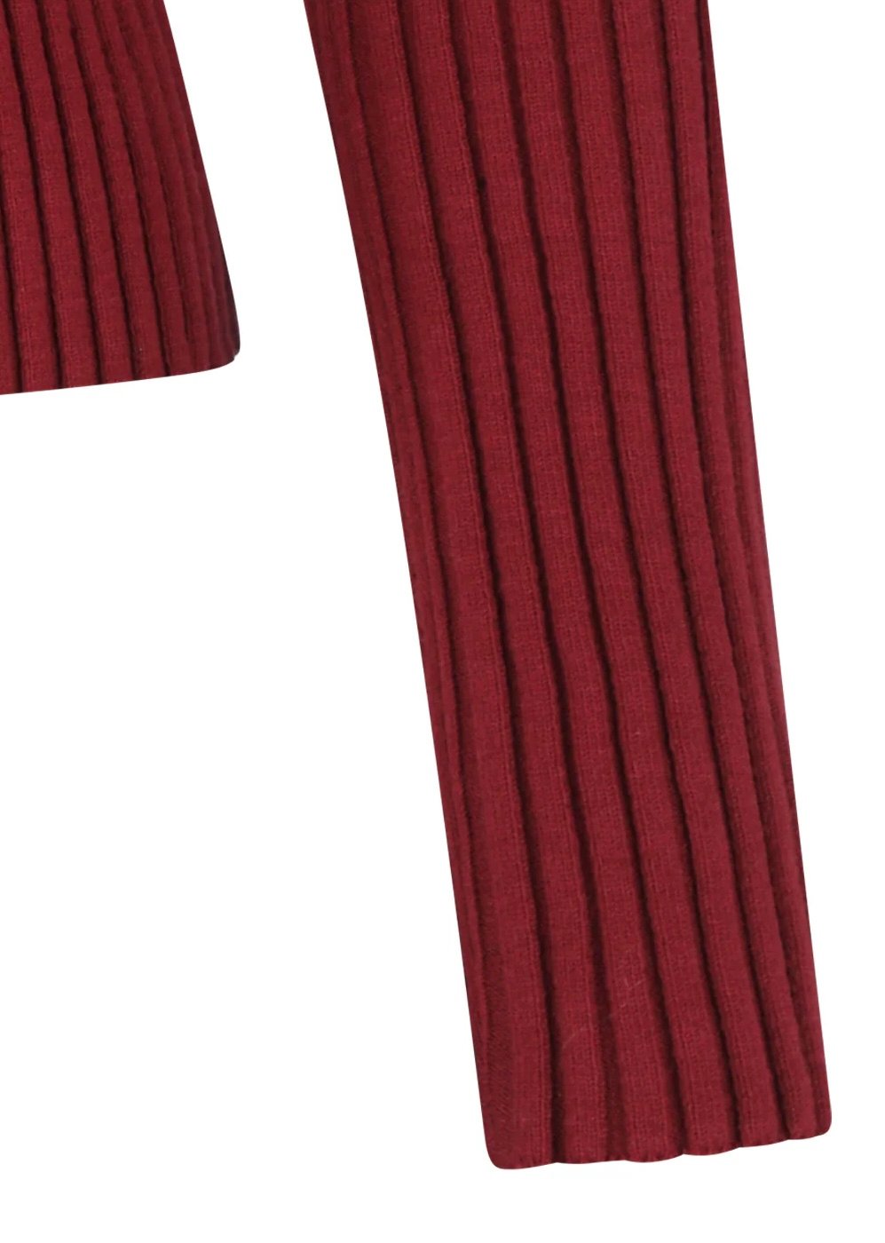 AMOMENTO（アモーメント）】 Ribbed High Neck Zip Up -Bur