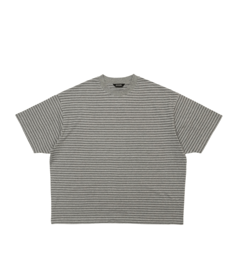 トップス EVCON BORDER WIDE S/S T-SHIRT 3 EVCON（エビコン）】BORDER WIDE S/S T-SHIRT -GRAY | ta