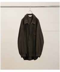 【ANCELLM（アンセルム）】SILK NEP LONG SHIRT -BROWN