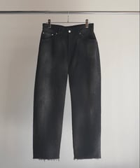 【ANCELLM（アンセルム）】AGING TAPERED 5P DENIM PANTS –BLACK–