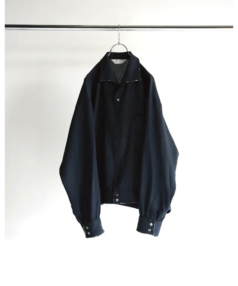 ANCELLM(アンセルム)】 MELANGE SHORT CRASH SHIRT JACK ANCELLM(アンセルム)】 MELANGE SHORT CRASH SHIRT JACK