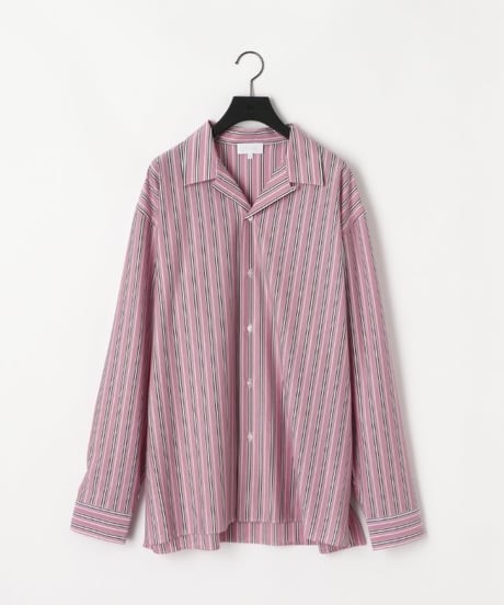 【KANEMASA PHIL.（カネマサ フィル）】 46G Stripe Delta Shirt -PINK BLACK