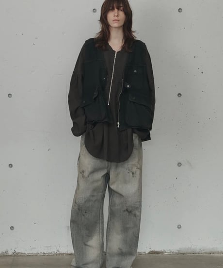 【ANCELLM（アンセルム）】C/R DUCK UTILITY VEST -BLACK