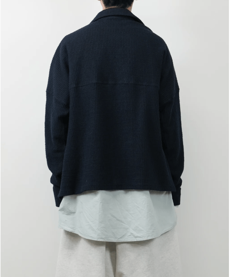 ANCELLM(アンセルム)】CUT STRIPE SHIRT -NAVY | tadayoi ANCELLM(アンセルム)】CUT STRIPE SHIRT -NAVY | tadayoi