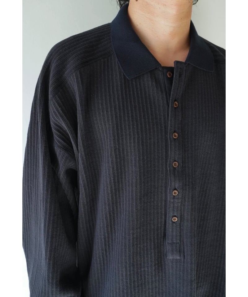 ANCELLM / HENLEY RIB LS T-SHIRT -D.NAVY- | tadayoi