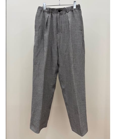 【nonnotte（ノノット）】Draping Elastic In Tuck Wide Trousers -Black×Taupe