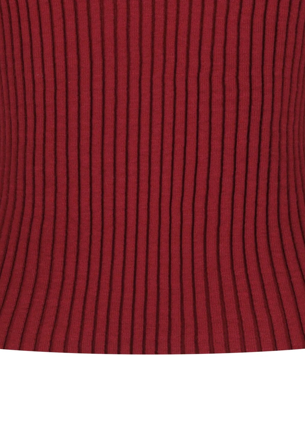 AMOMENTO（アモーメント）】 Ribbed High Neck Zip Up -Bur